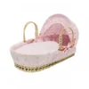 Kiddies Kingdom Dolls Broderie Anglais Moses Basket-Pink